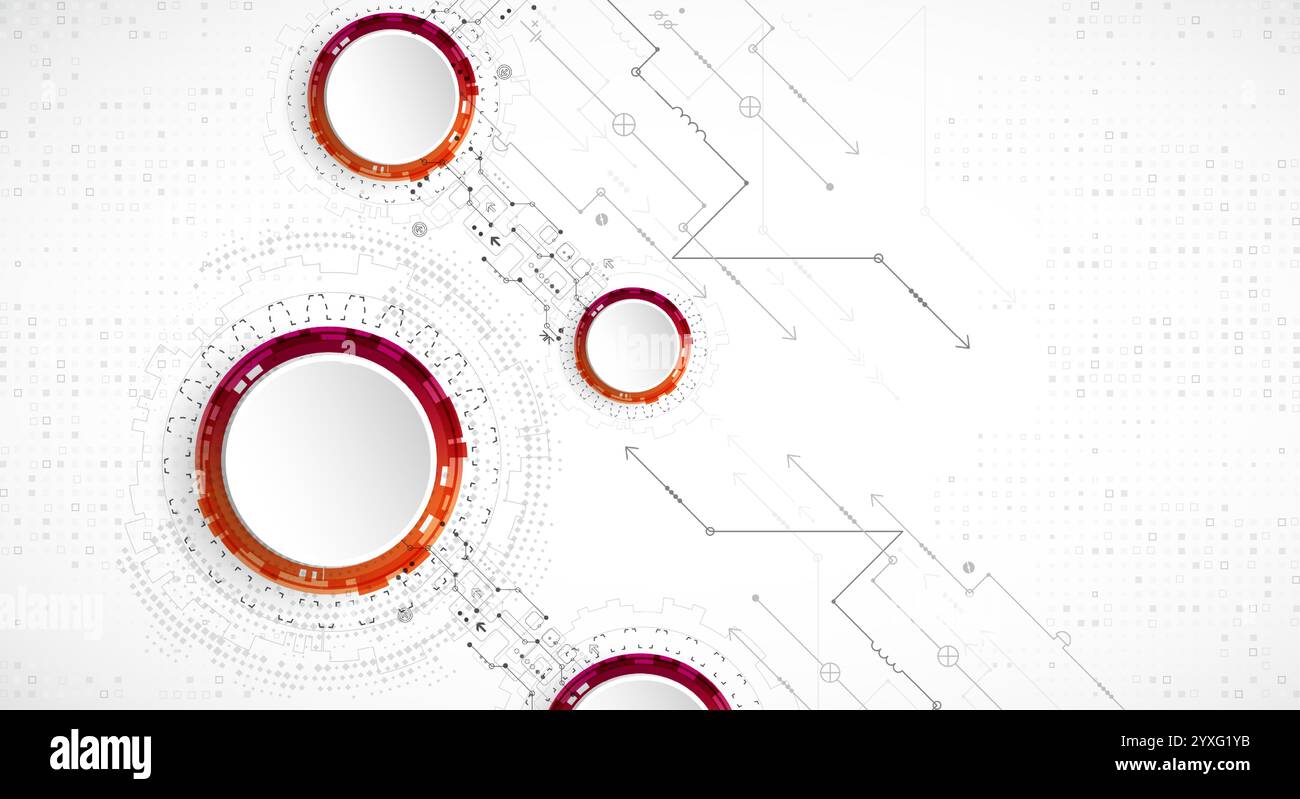 Abstract technology concept. Circuit board, high computer color ...