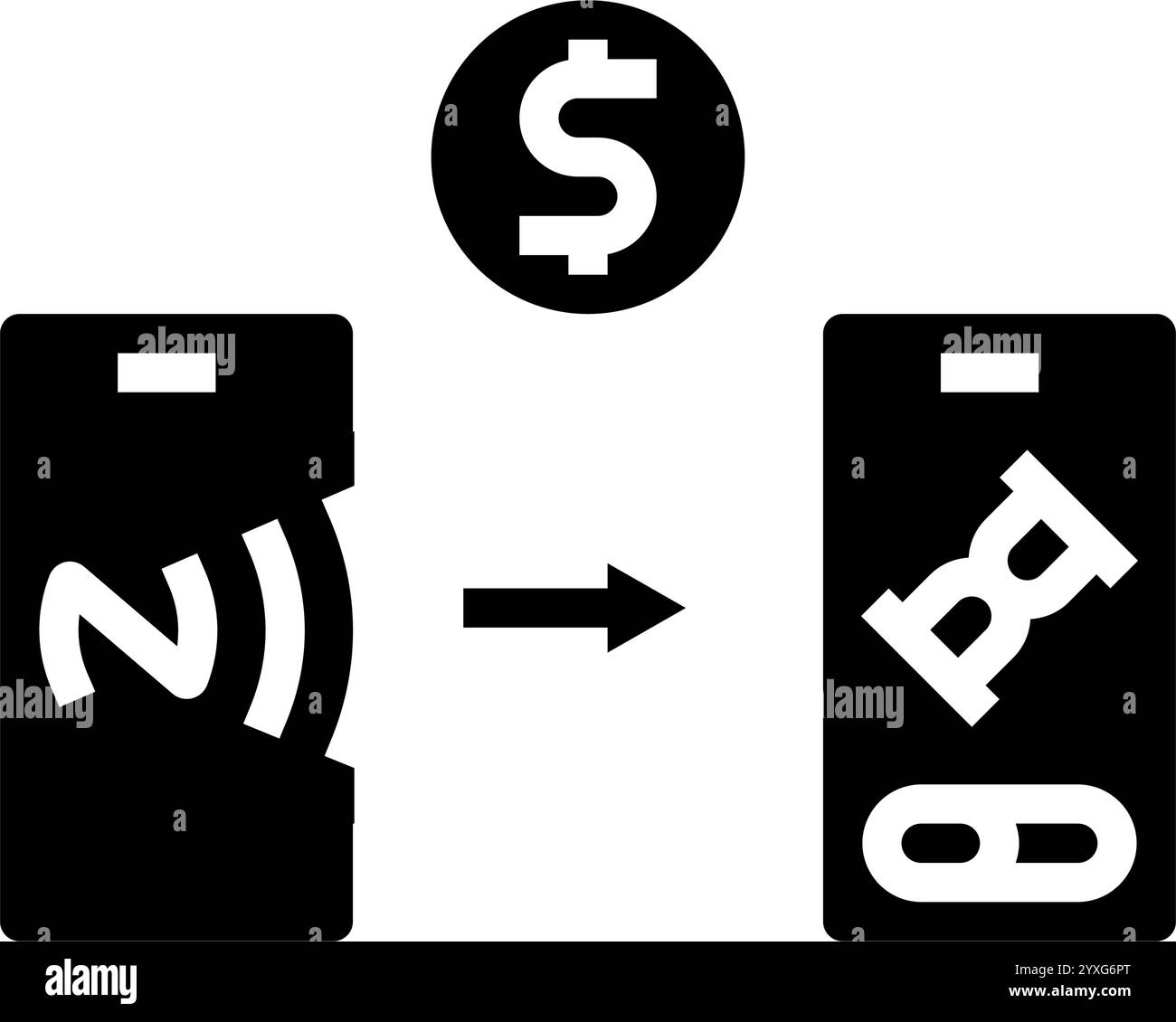 payment progress nfc technology glyph icon vector illustration Stock ...