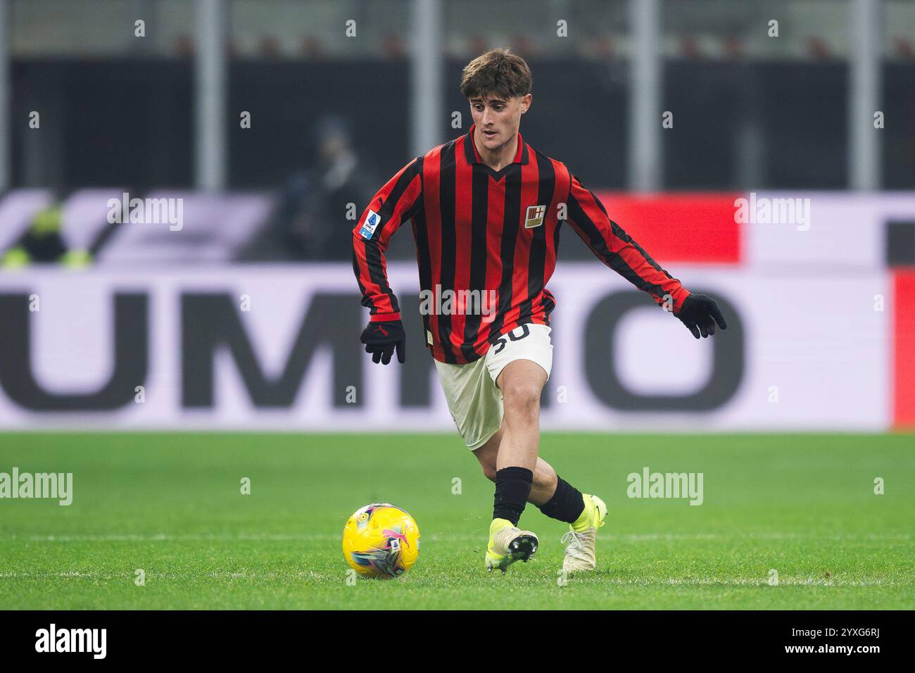 Milan, Italy. 15 December 2024. Mattia Liberali of AC Milan in action during the Serie A football match between AC Milan and Genoa CFC. Credit: Nicolò Campo/Alamy Live News Stock Photo