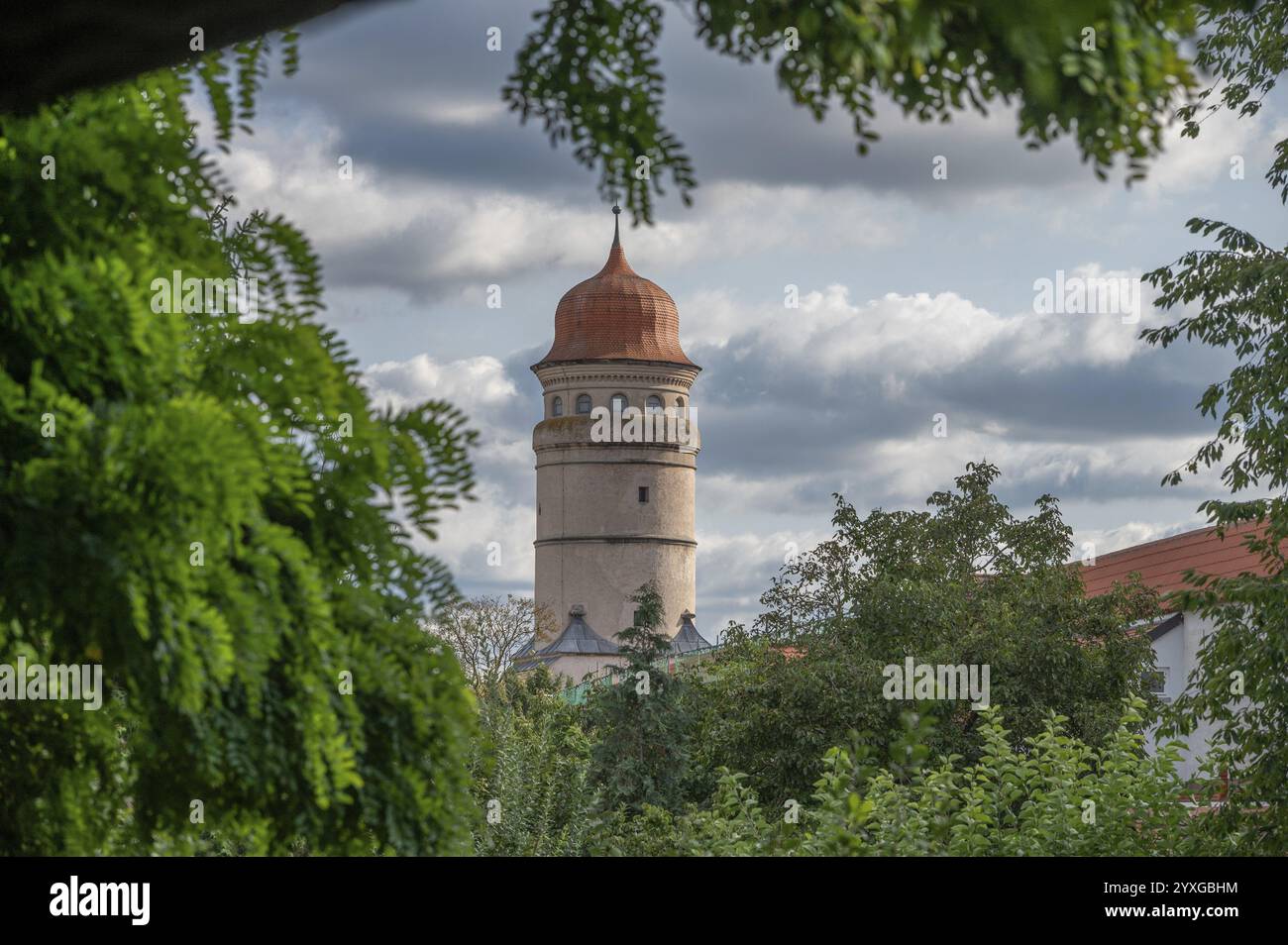 The historic Deininger Tor, built around 1517, Noerdlingen, Bavaria, Germany, Europe Stock Photo