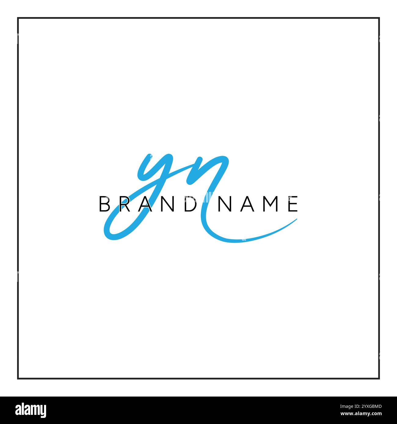 Simple Signature Logo for Alphabet YN - Handwritten Signature for ...