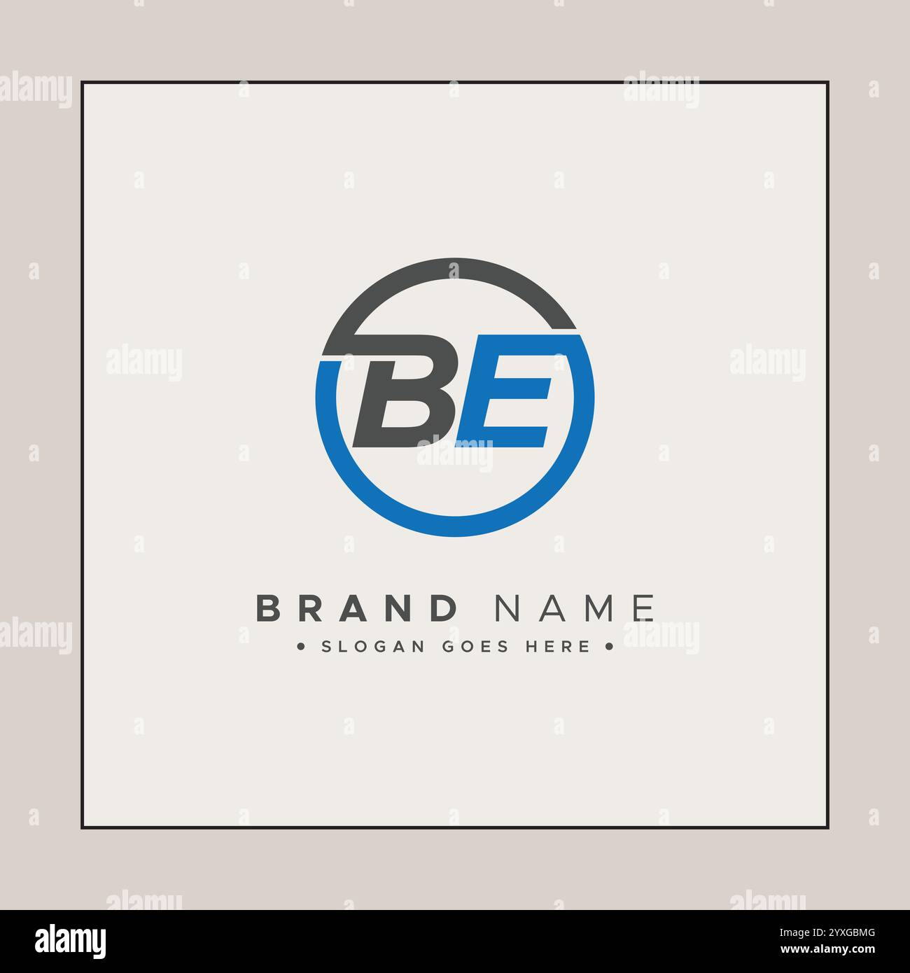Creative Monogram for Initial Letter BE Logo - Minimal Vector Logo Template for alphabet B & E Stock Vector