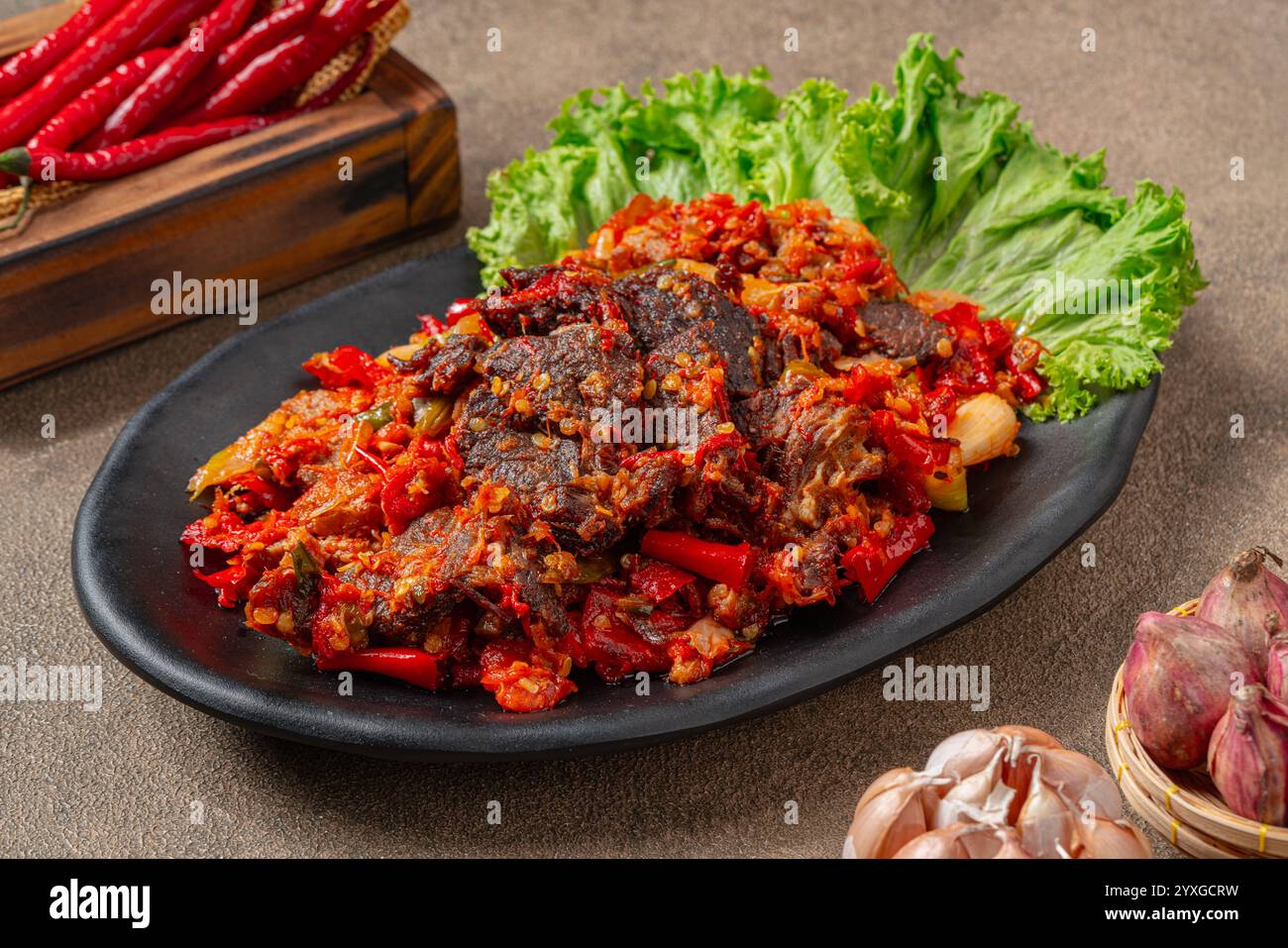 Jerado balado or Dendeng balado is a traditional cuisine from west