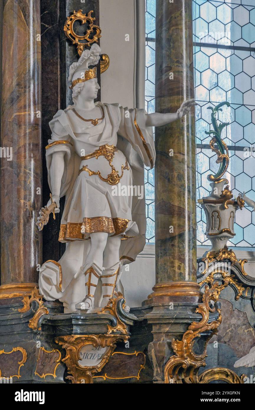 Figure of St Michael in the rococo church of St Ulrich, affectionately ...