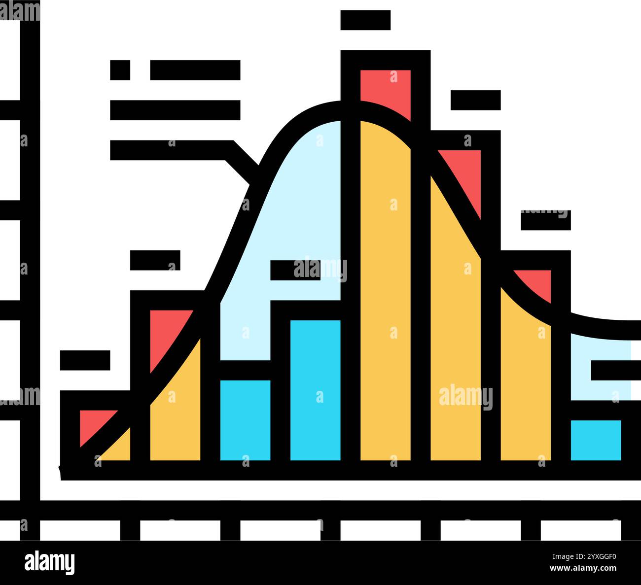 histogram big data color icon vector illustration Stock Vector Image ...