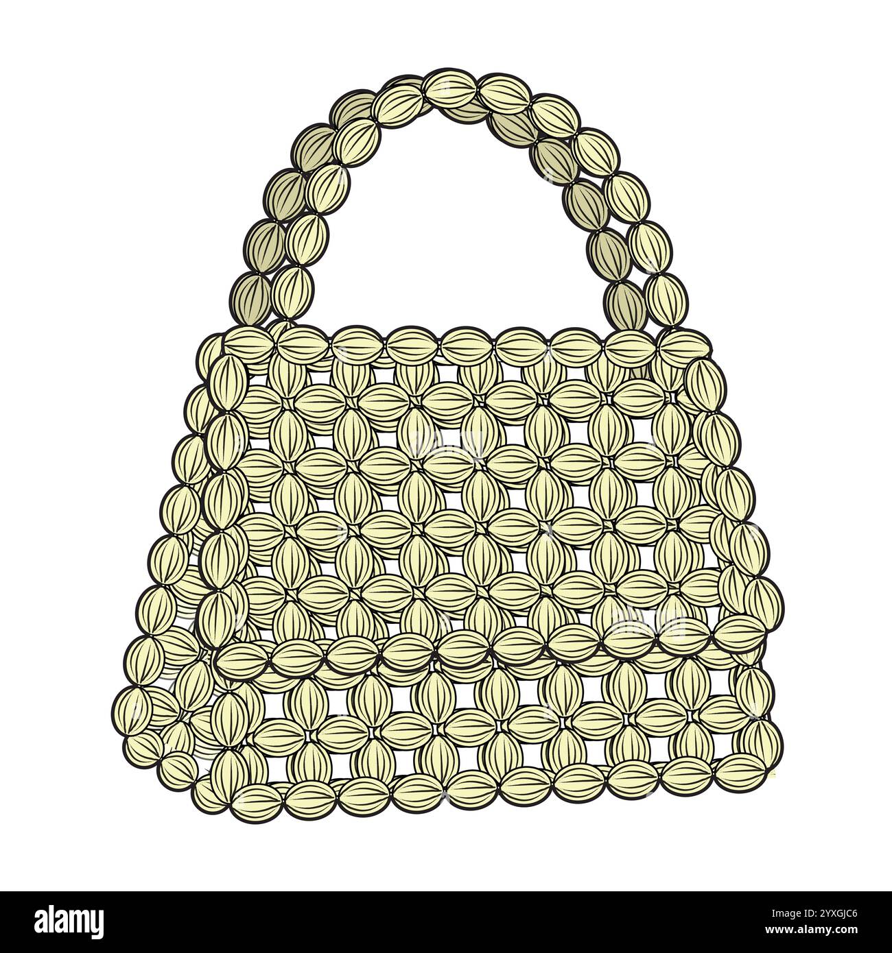 Beaded bag vector design technical flat drawing Stock Vector Image ...