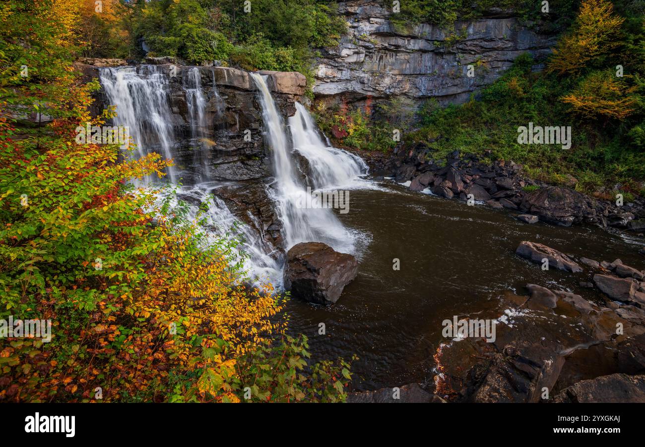 The iconic Blackwater Falls of West Virginia. Stock Photo