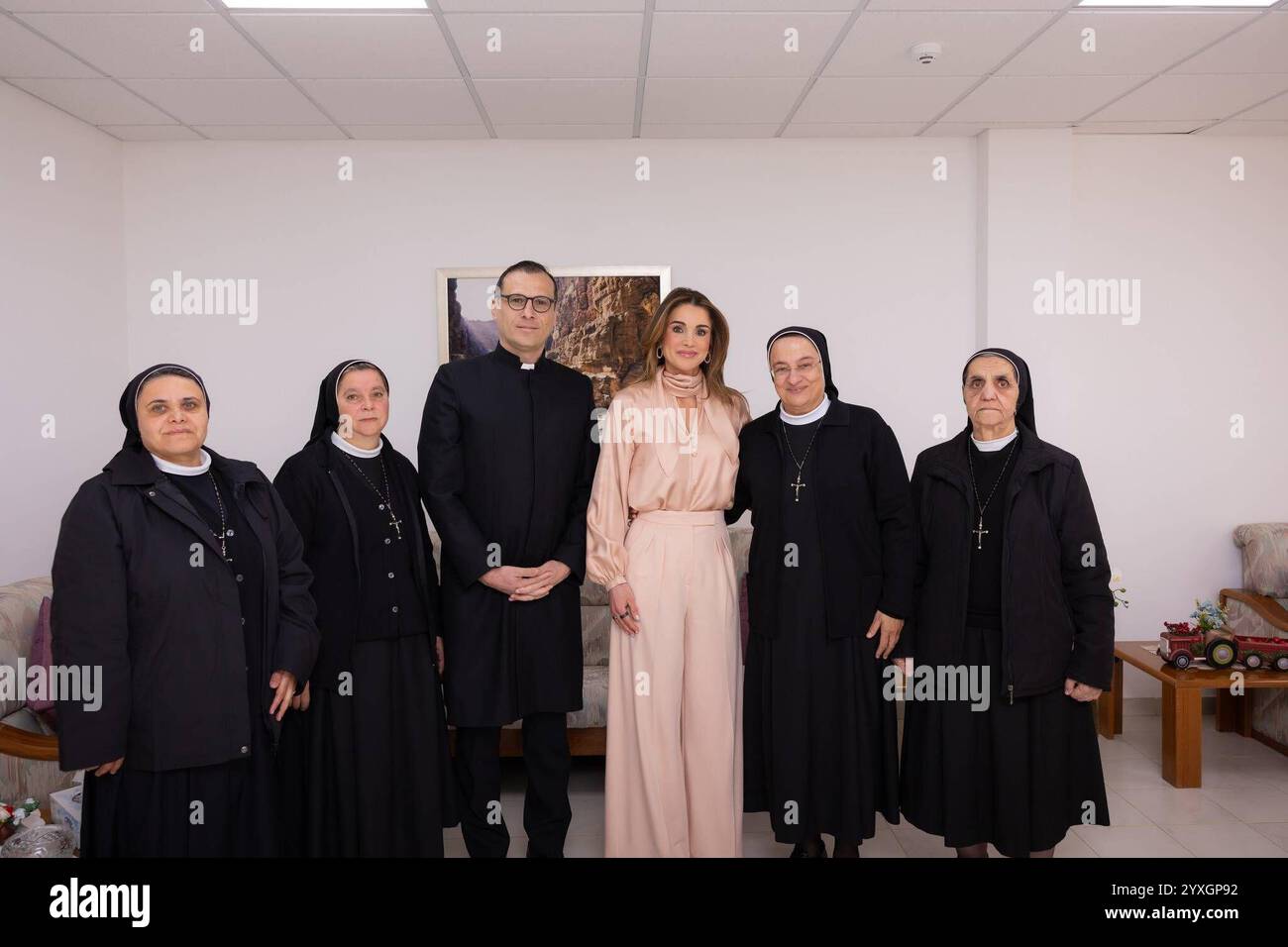 Jordanian Queen Rania, meets with Sisters of the Rosary during her ...