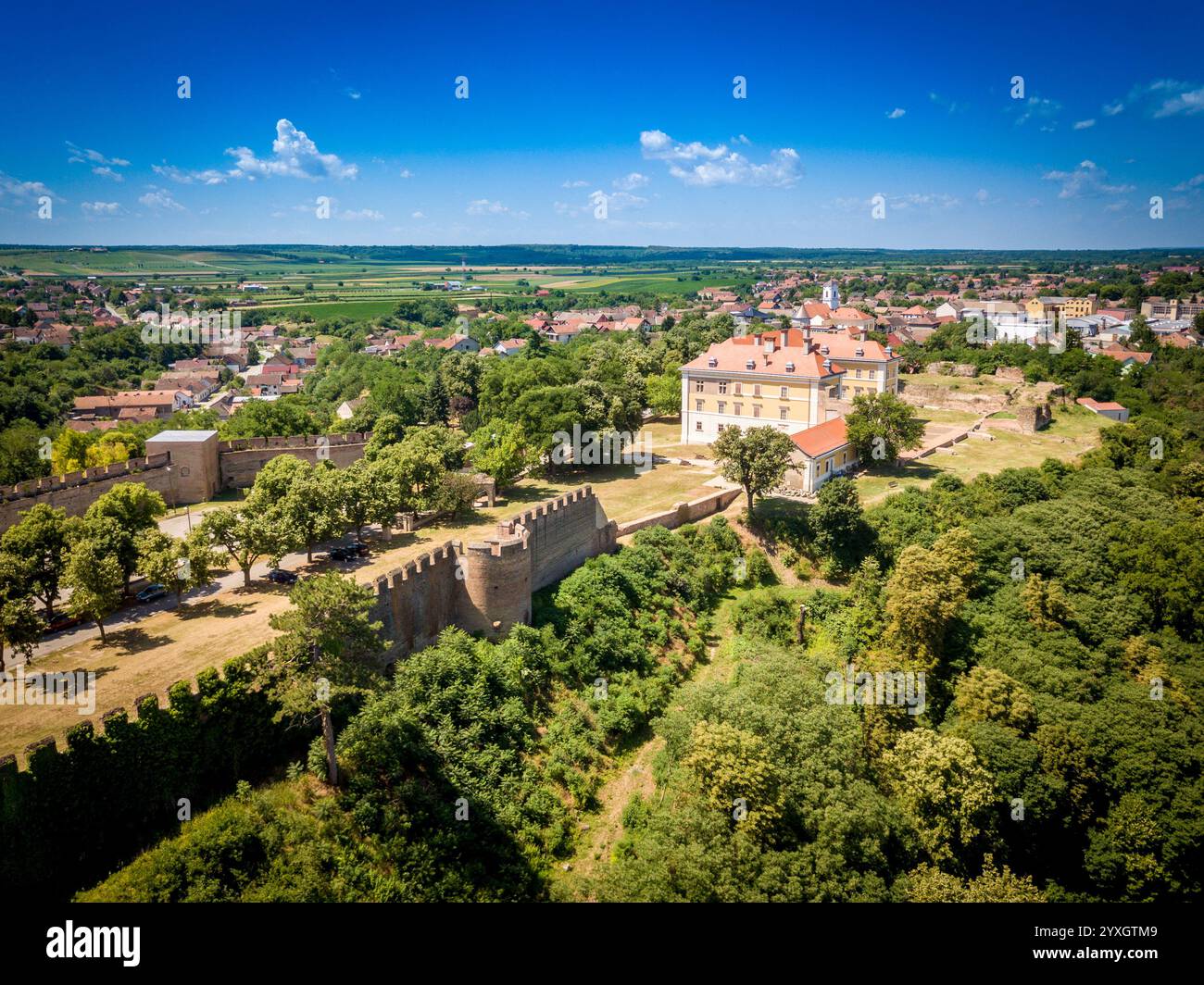 Aerial Panorama Of Ilok Castle From The Turkish Times Above The Danube aerial-panorama-of-ilok-castle-from-the-turkish-times-above-the-danube