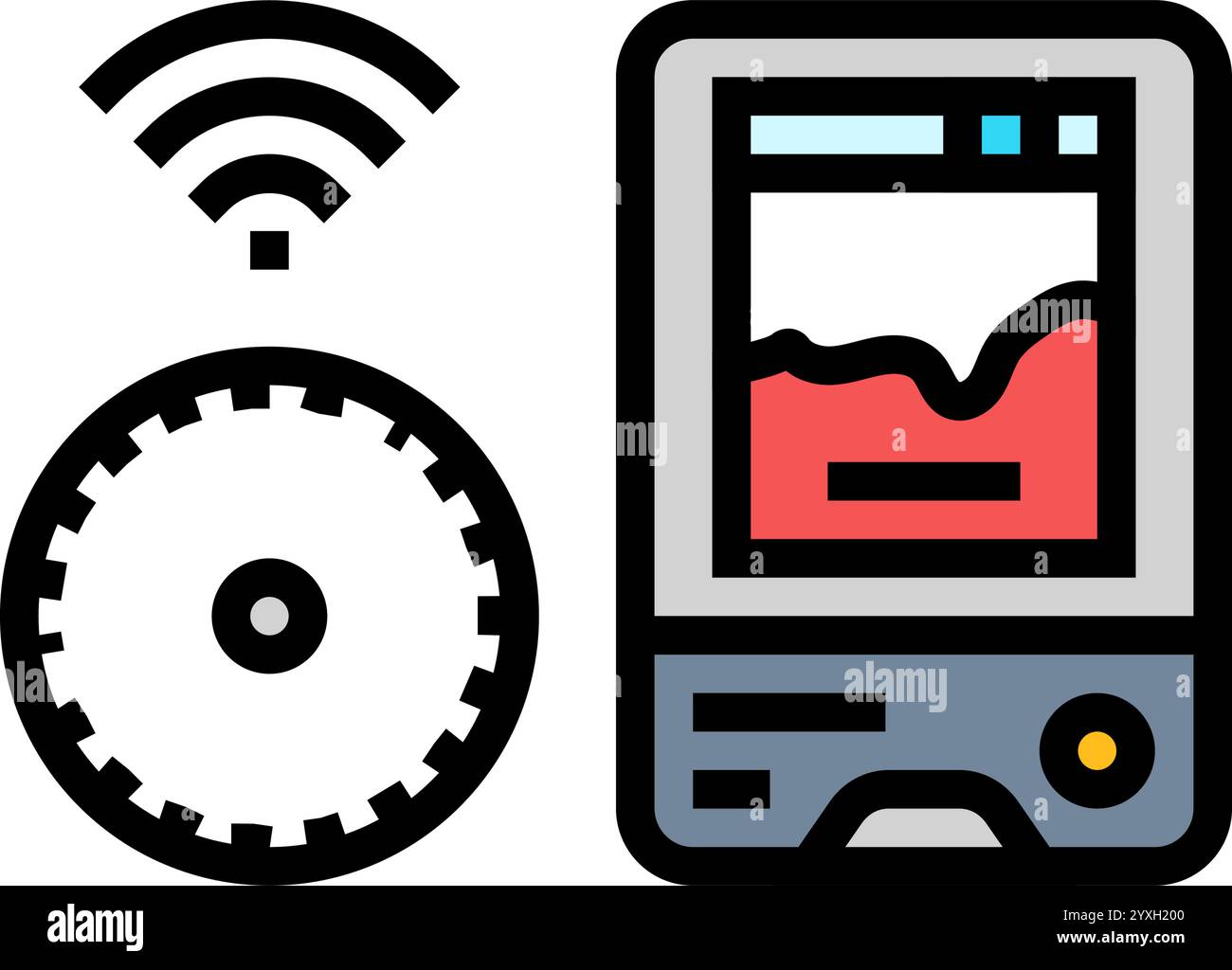 glucose monitor wearable color icon vector illustration Stock Vector