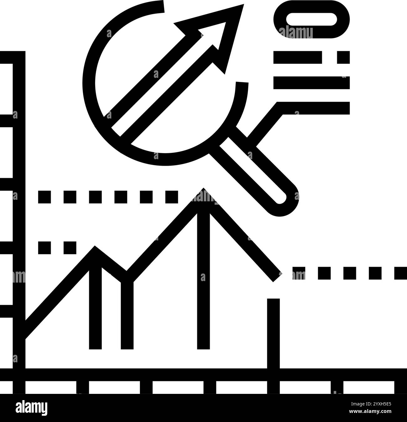 predictive analytics big data line icon vector illustration Stock ...