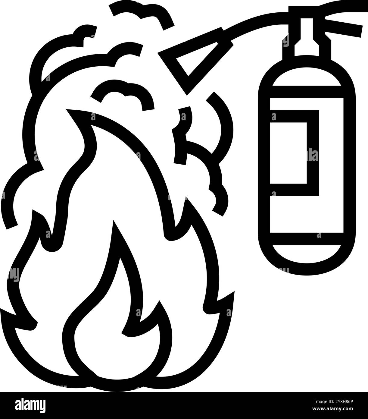 fire safety drill injury prevention line icon vector illustration Stock ...