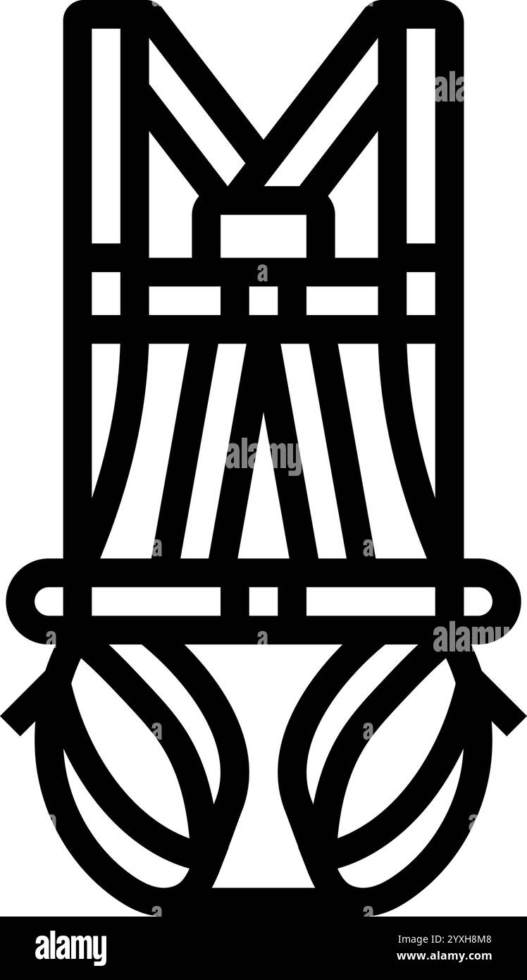 safety harness injury prevention line icon vector illustration Stock ...