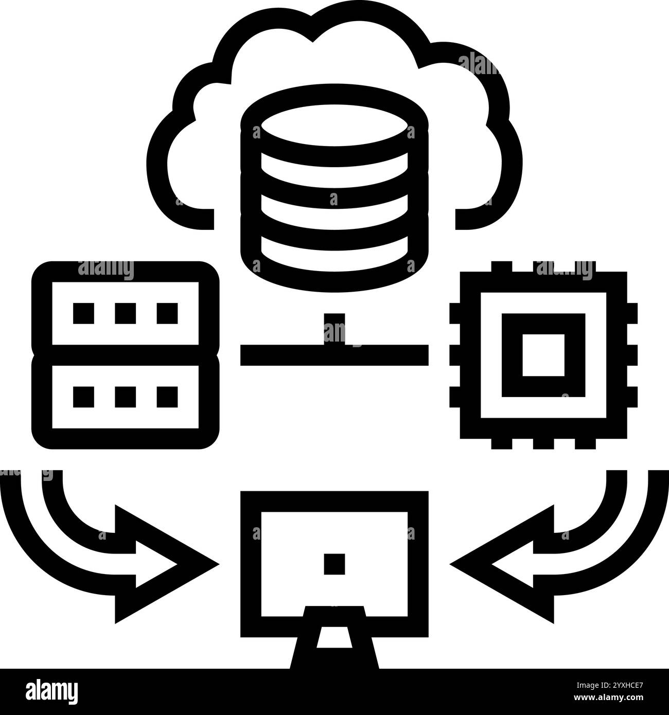 edge computing node data center line icon vector illustration Stock ...