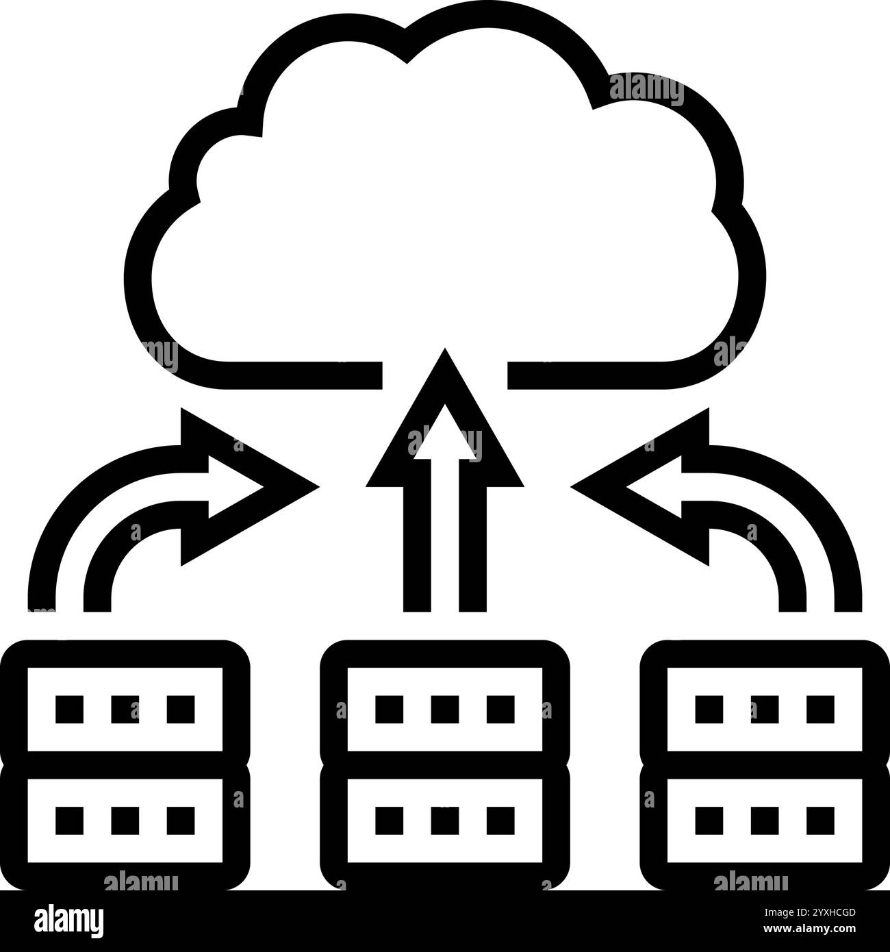 server virtualization data center line icon vector illustration Stock ...
