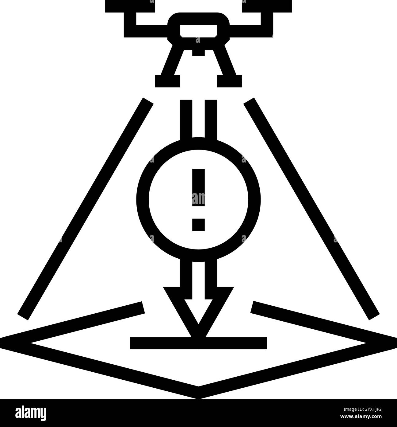 emergency landing unmanned aerial vehicle line icon vector illustration ...
