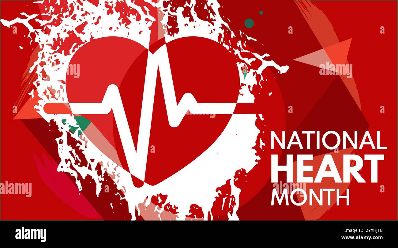 National Heart Month banner, vector illustration Stock Vector Image