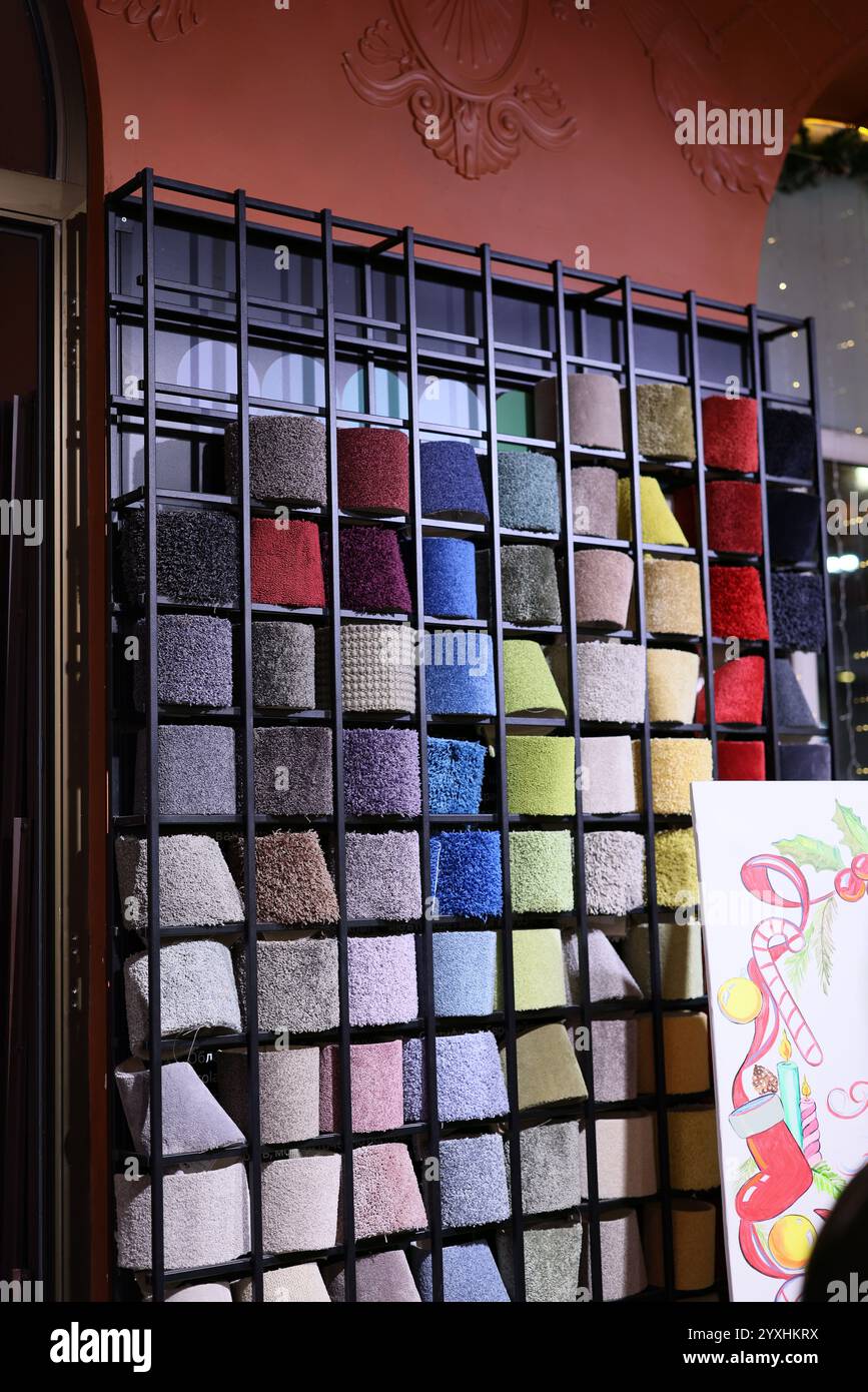 A Colorful and Vibrant Display of Textured Fabrics is Showcased in a ...