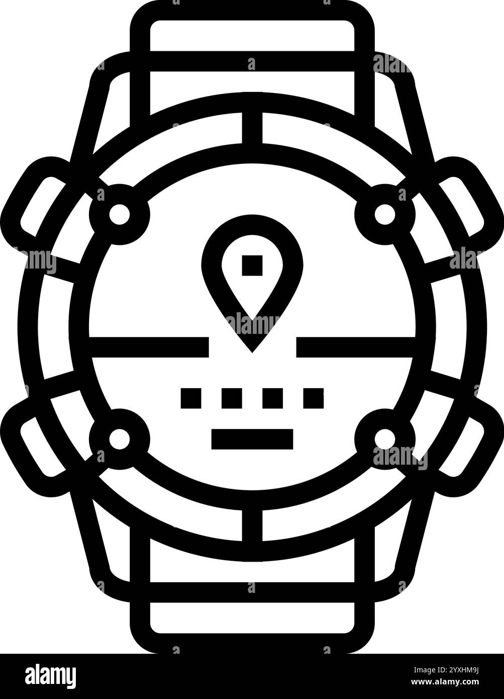 gps watch wearable line icon vector illustration Stock Vector Image ...