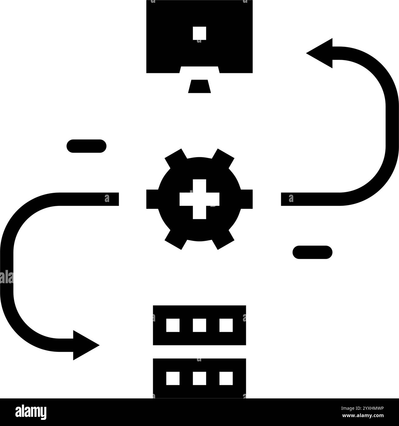 api connection big data glyph icon vector illustration Stock Vector ...