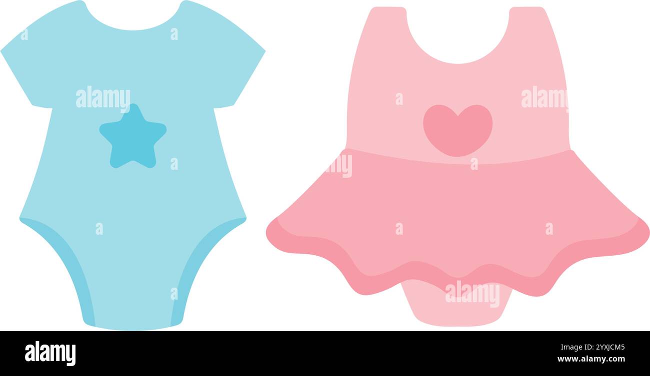 gender reveal baby clothes Stock Vector Image & Art - Alamy