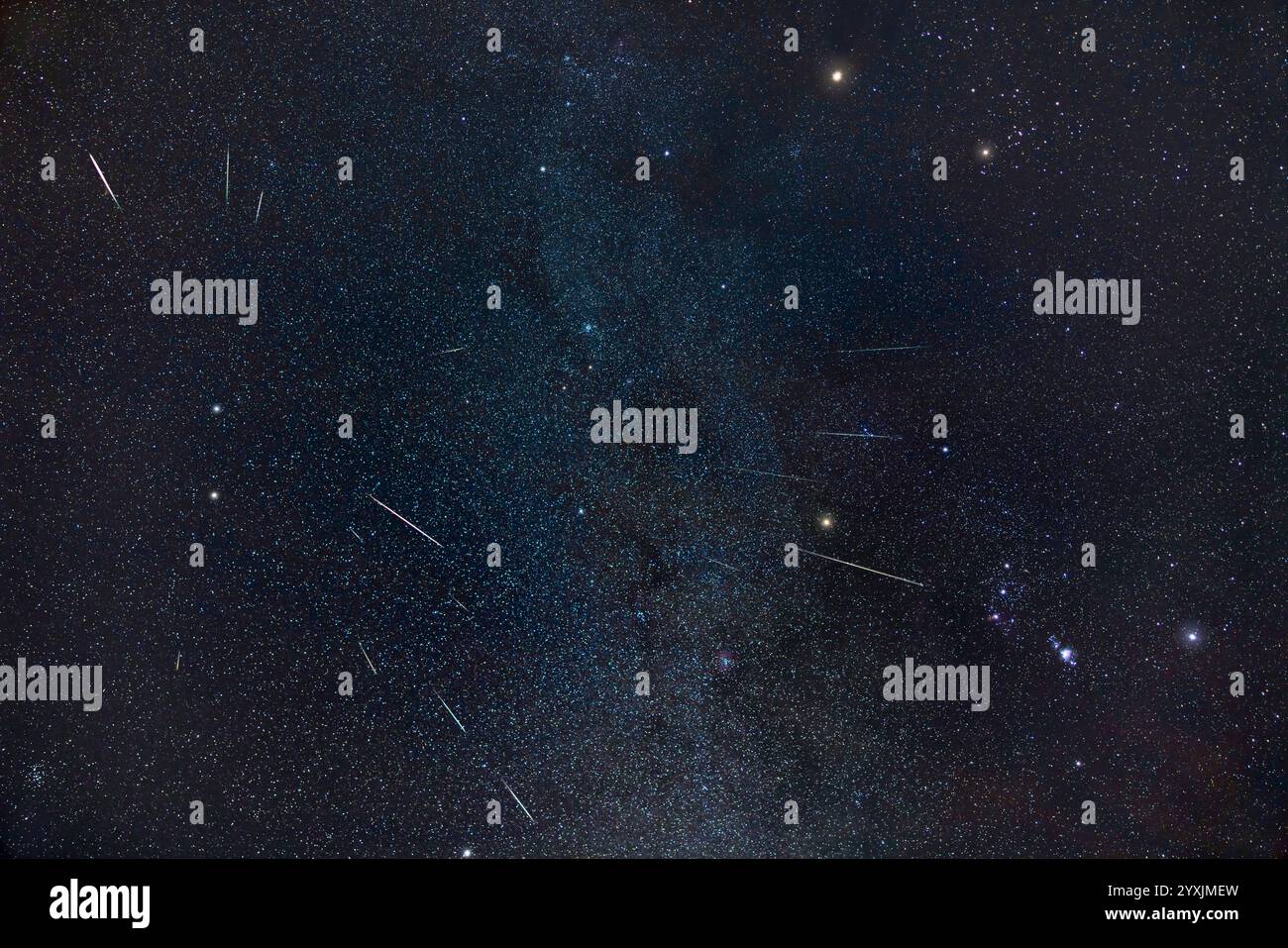 The Geminid meteor shower of 2022. Stock Photo