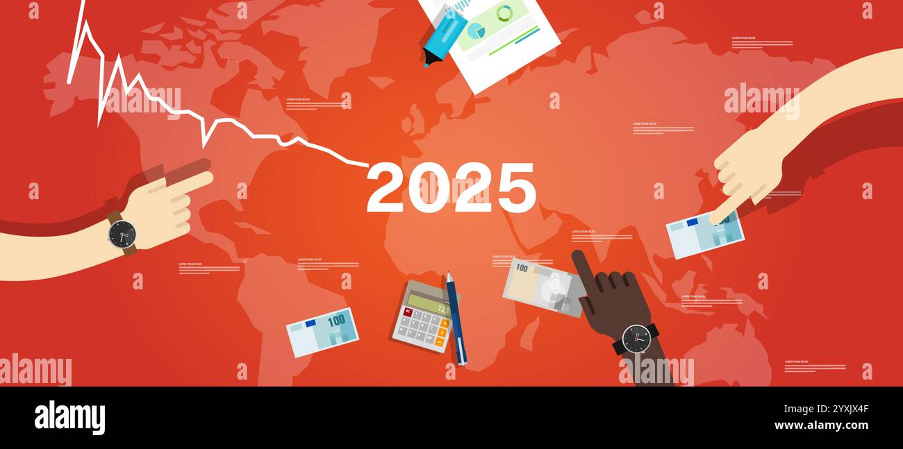 Economic financial downturn in 2025 chart down forecast crisis market