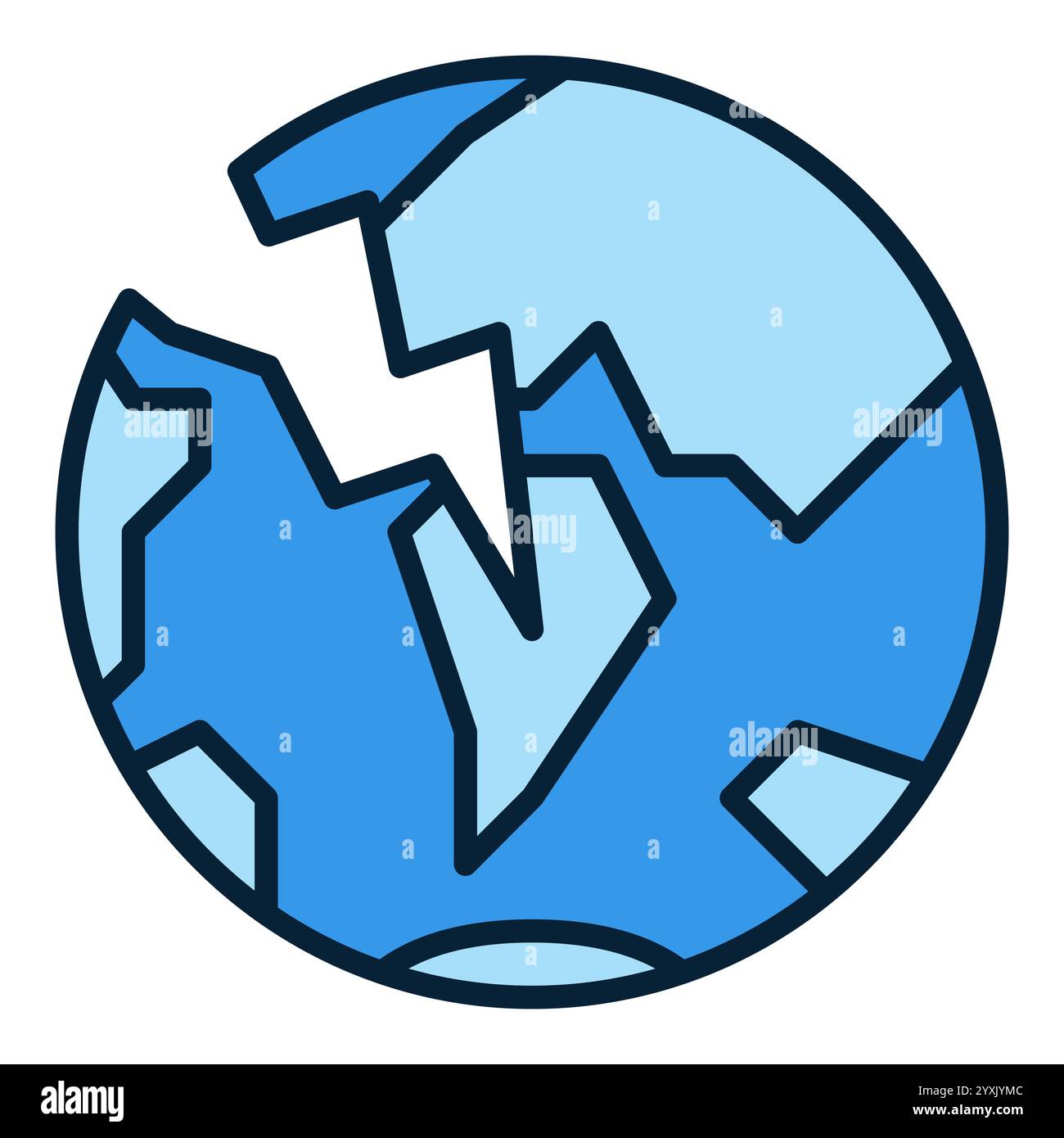 Earth Crisis vector Multipolarity concept blue icon or symbol Stock Vector