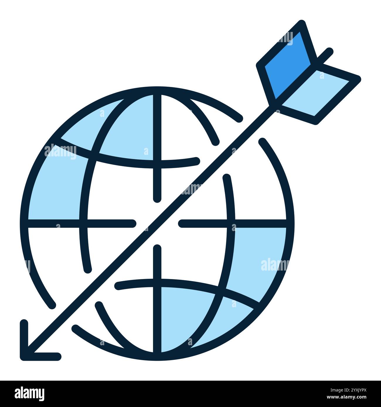 Earth and Arrow vector Multipolarity concept blue icon or symbol Stock ...