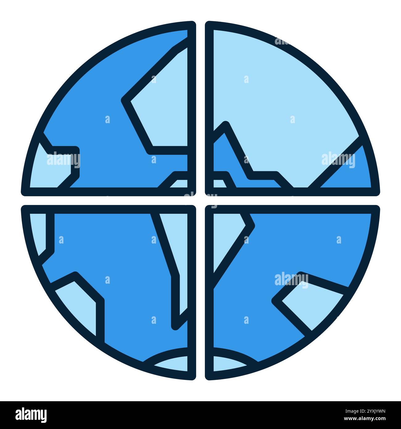 Earth vector Multipolarity concept blue icon or design element Stock Vector