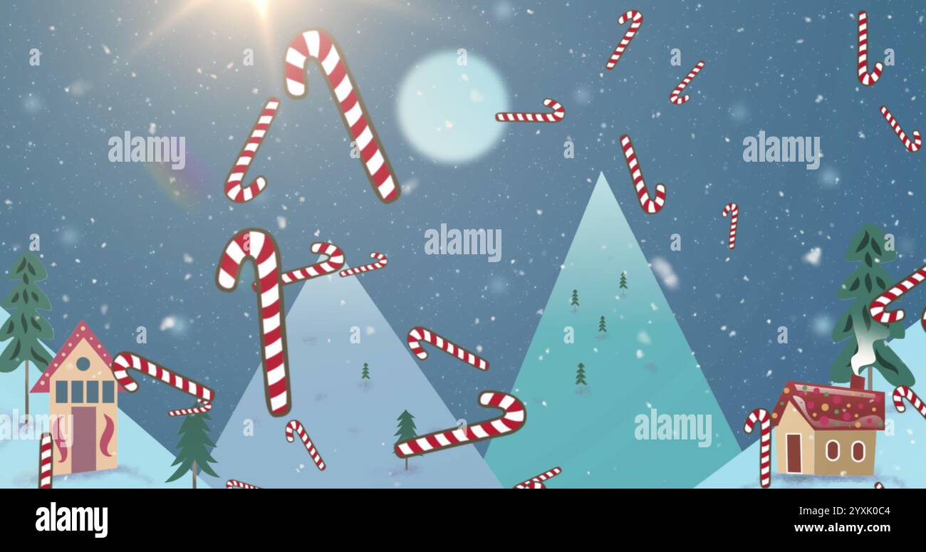 Animation multiple digital icons falling hi-res stock photography and ...