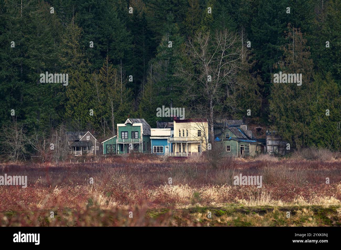 Bordertown Movie Set - An old western town movie set located in Maple Ridge, B. C., Canada. Stock Photo
