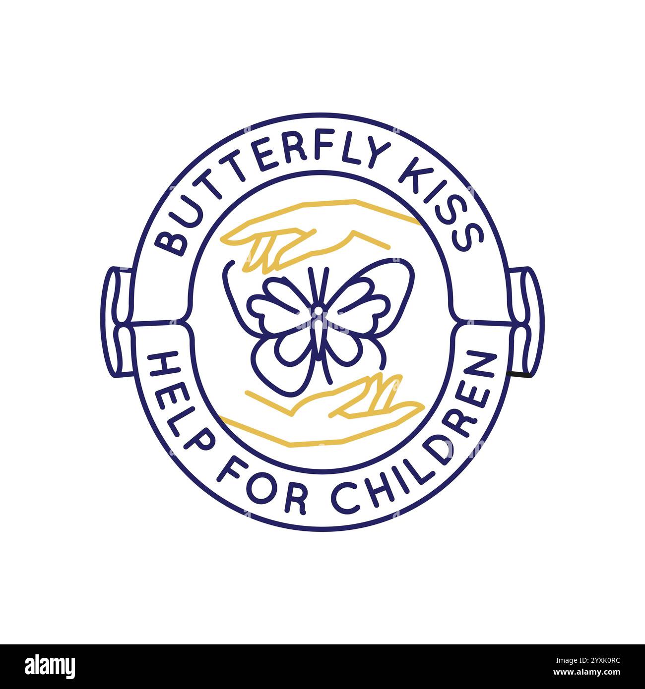 Simple Logo with Buttefly icon Stock Vector Image & Art - Alamy