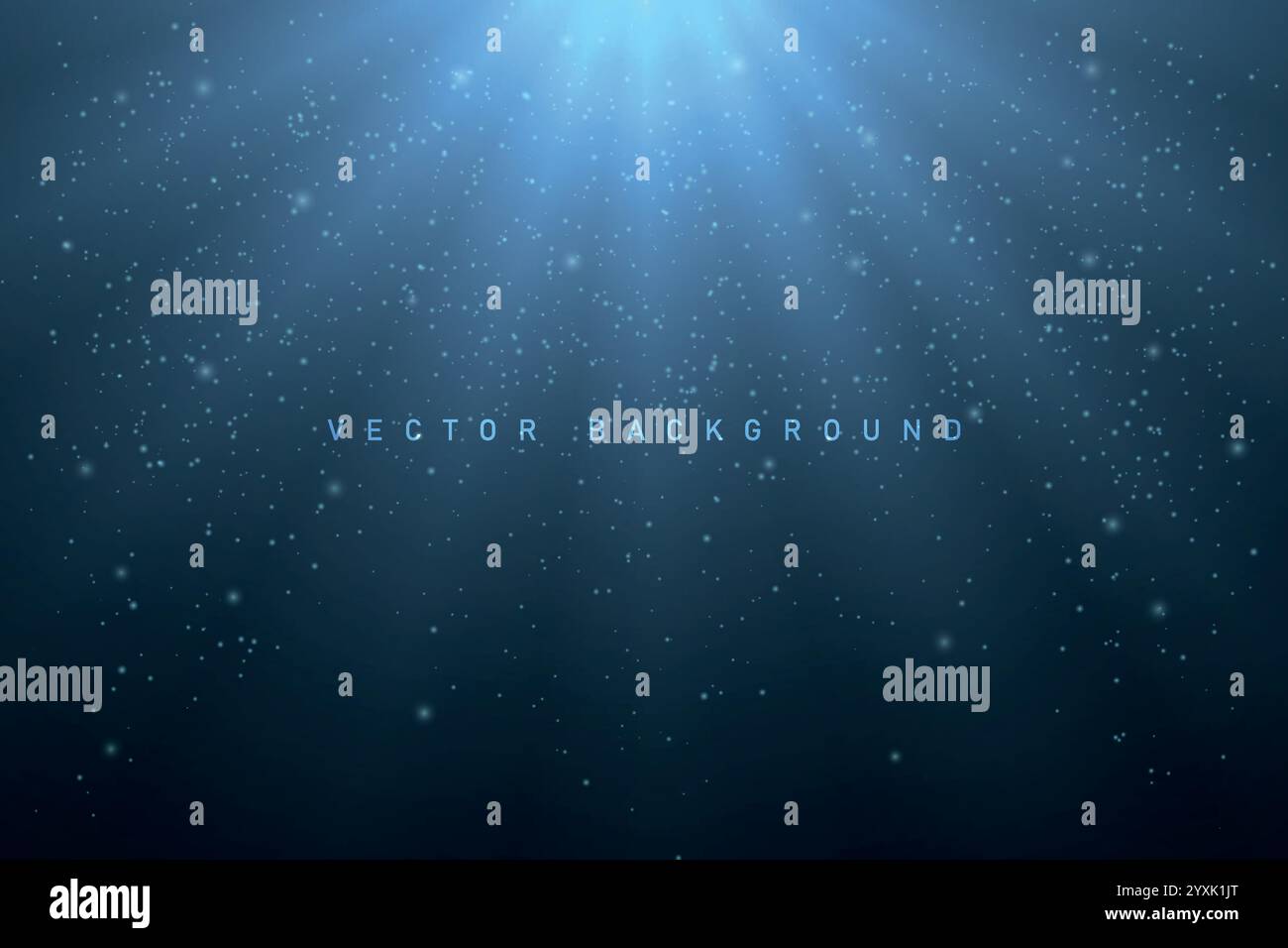 Atmospheric dark blue background with glowing particles and soft light ...
