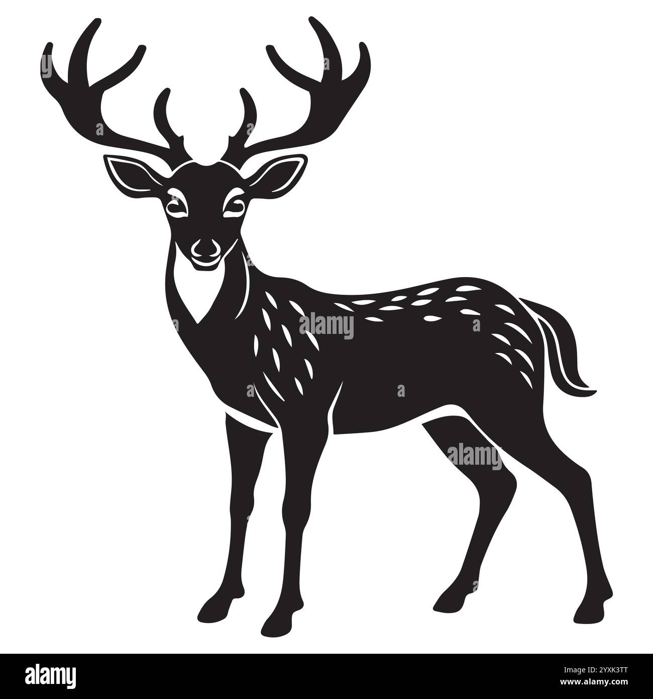 Deer silhouette illustration Stock Vector Images - Alamy