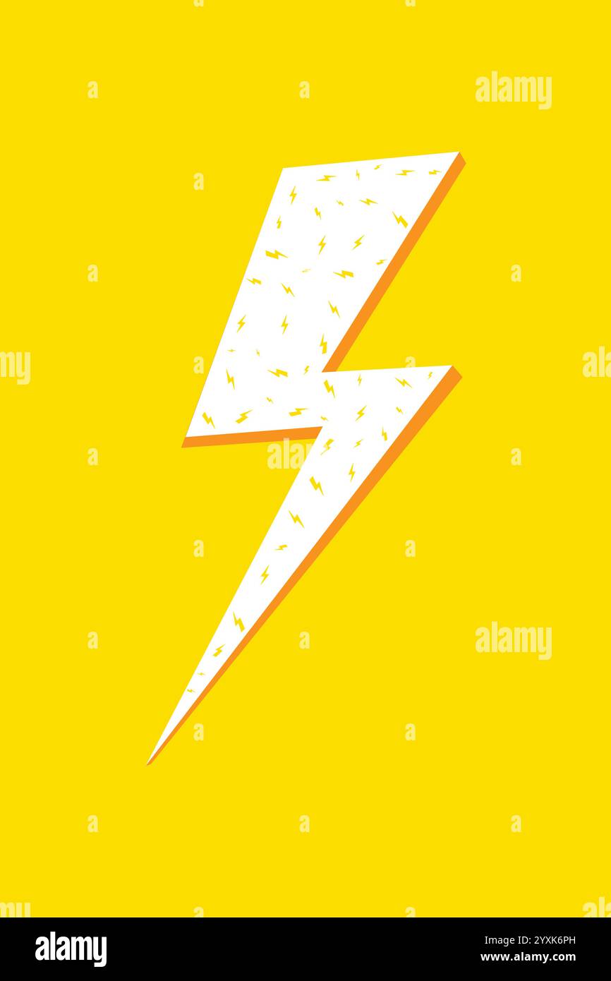 Lightning bolt icon on yellow Stock Vector Images - Alamy