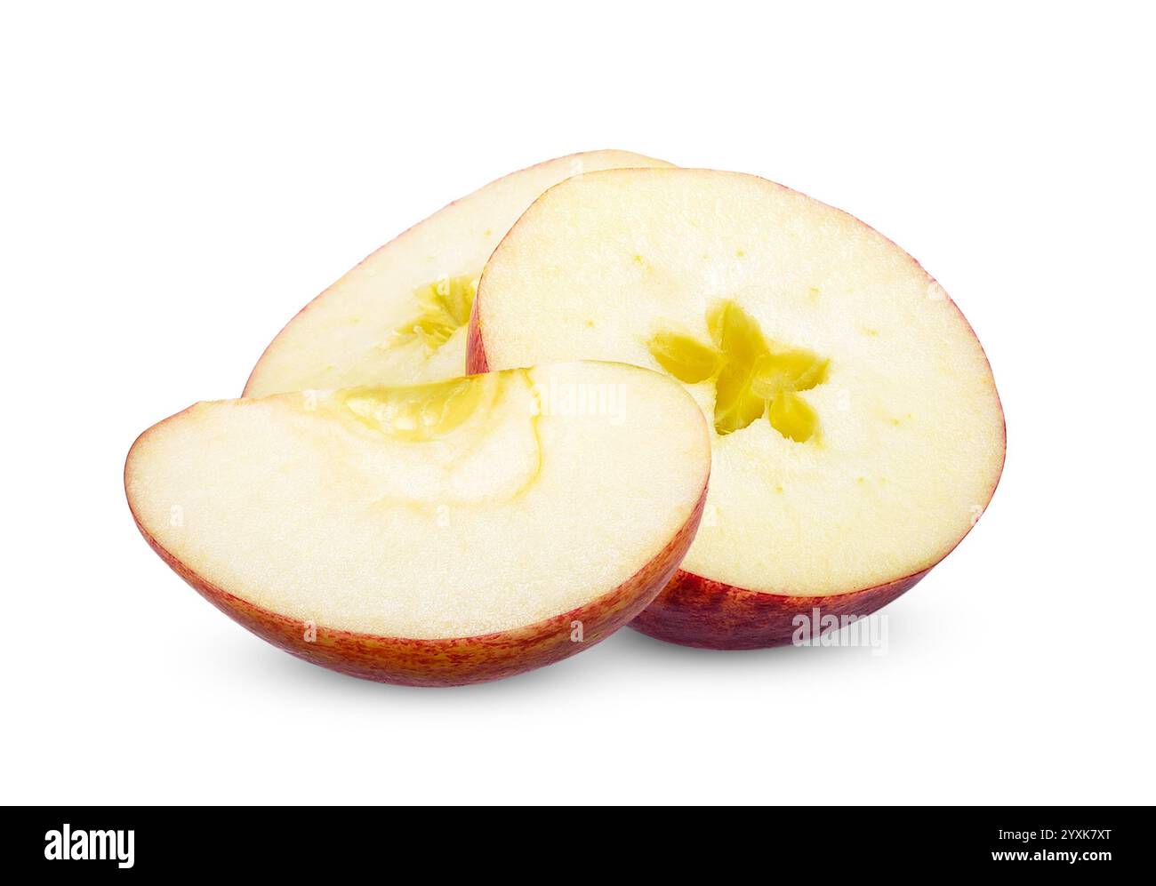 Sliced apple isolated on white background. apple clipping path Stock Photo