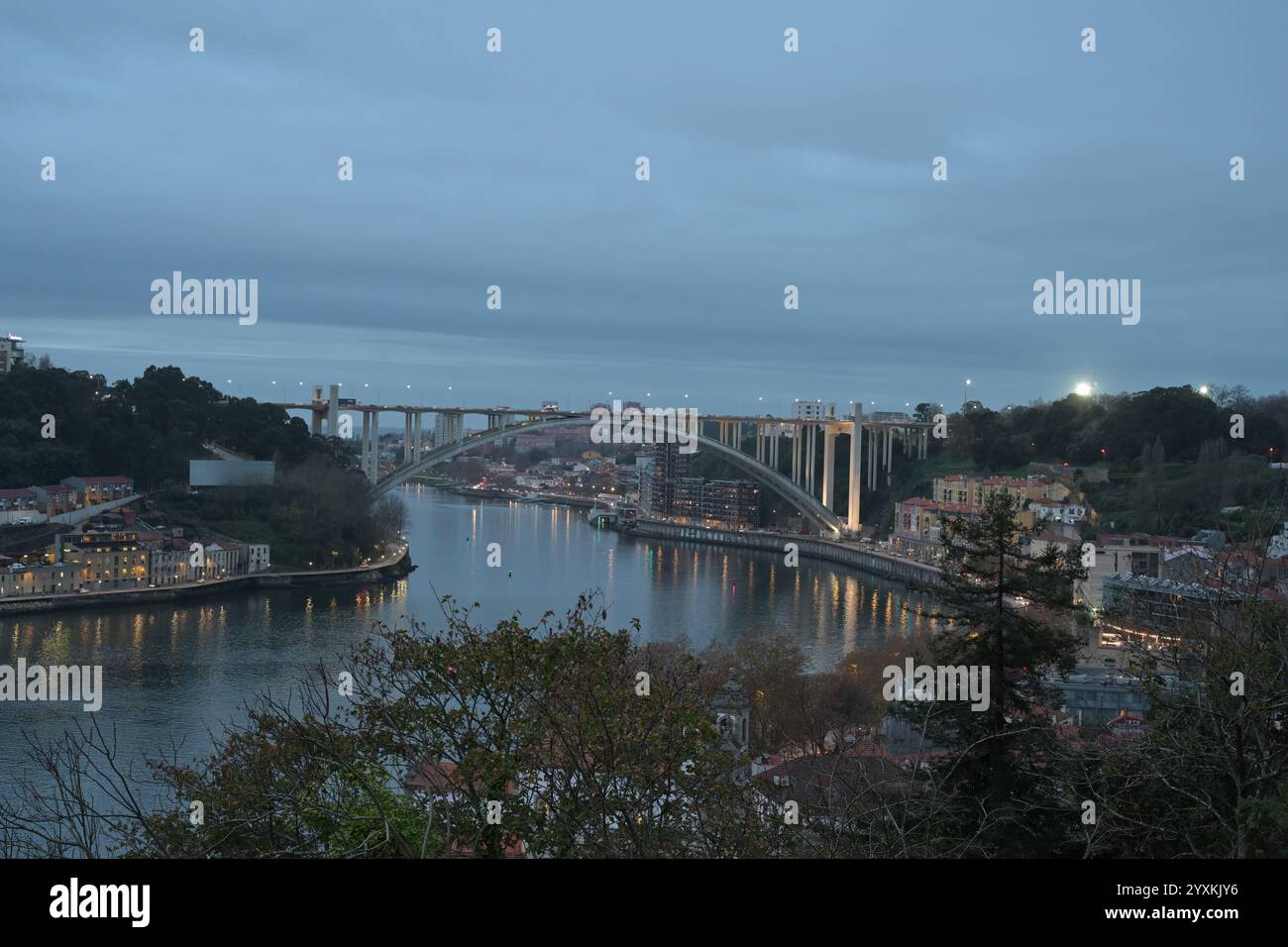 Rio Douro, Porto, Portugal from Jardins dos Sentimentos. Stock Photo