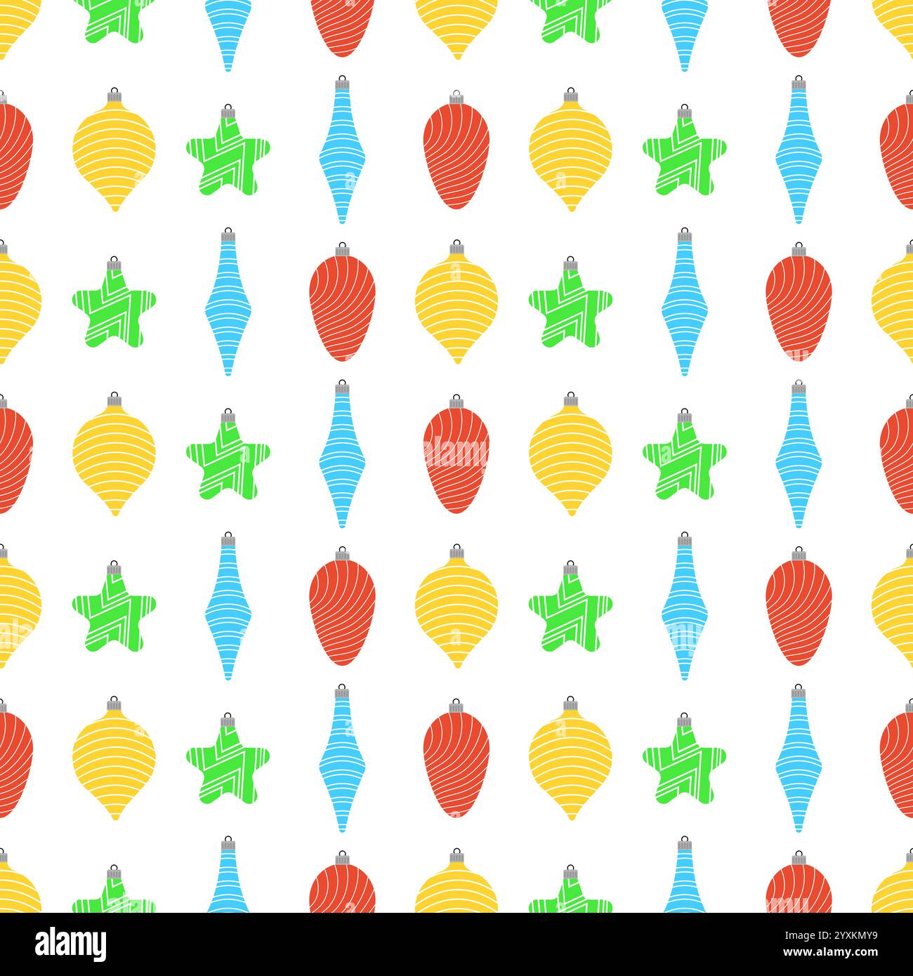 Seamless pattern with christmas balls on white background. Vector ...