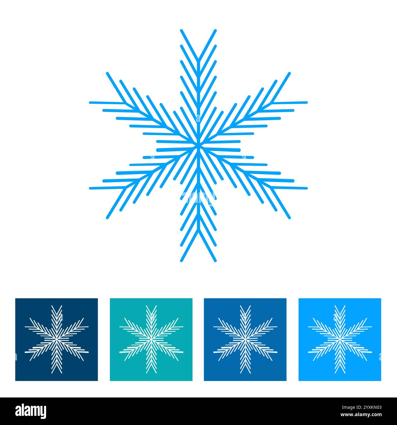 Snowflake. New Year icon. Vector illustration Stock Vector
