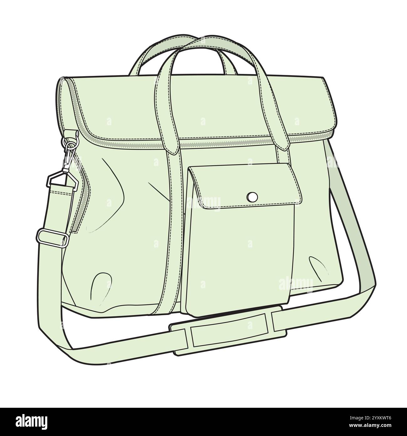 Satchel bag vector template technical drawing Stock Vector Image & Art ...