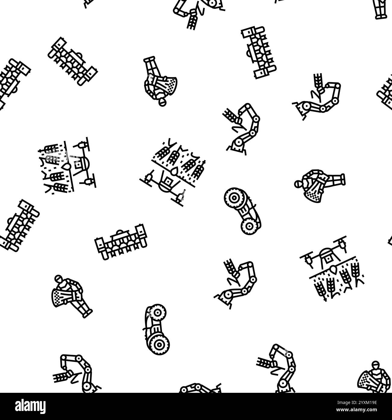 robot harvests automation seamless pattern vector Stock Vector Image ...
