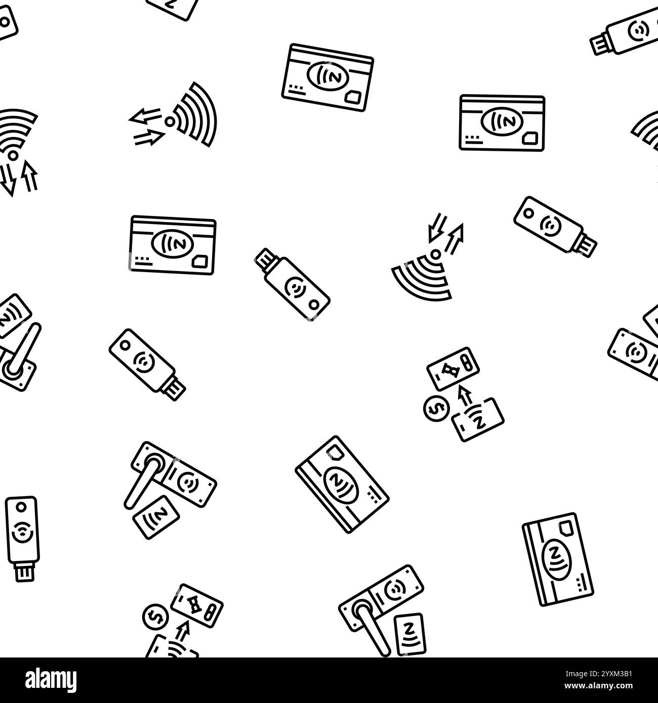 nfc technology contactless seamless pattern vector Stock Vector Image ...