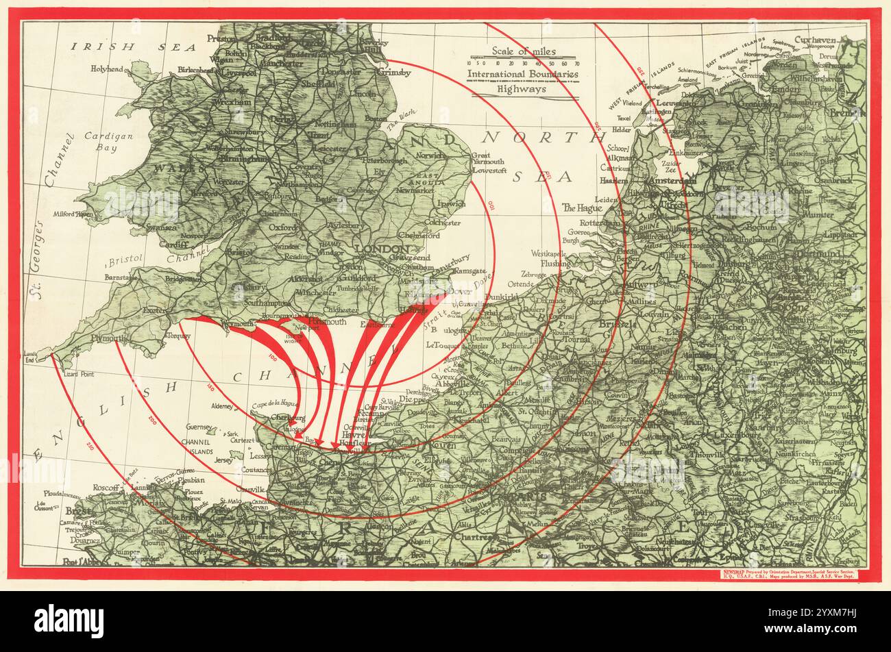 World War 2 - Newsmap Monday June 12, 1944 - map showing the Normandy landings - very high resolution Stock Photo