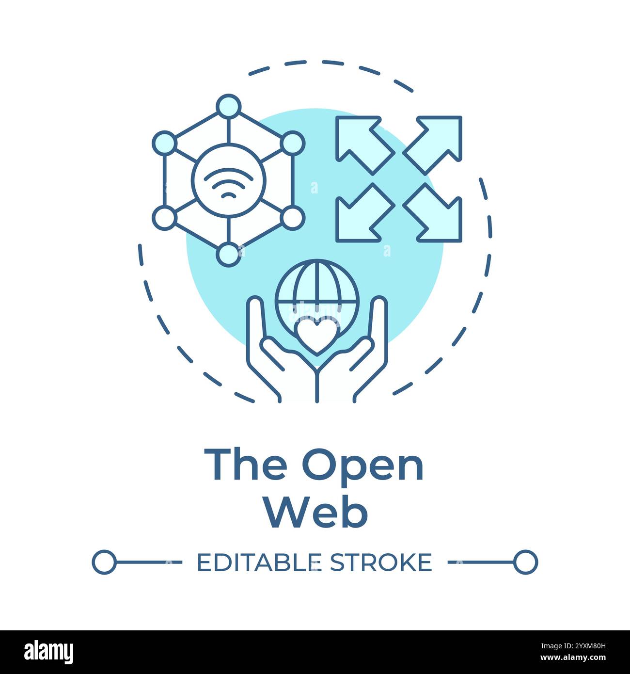 Open web soft blue concept icon Stock Vector