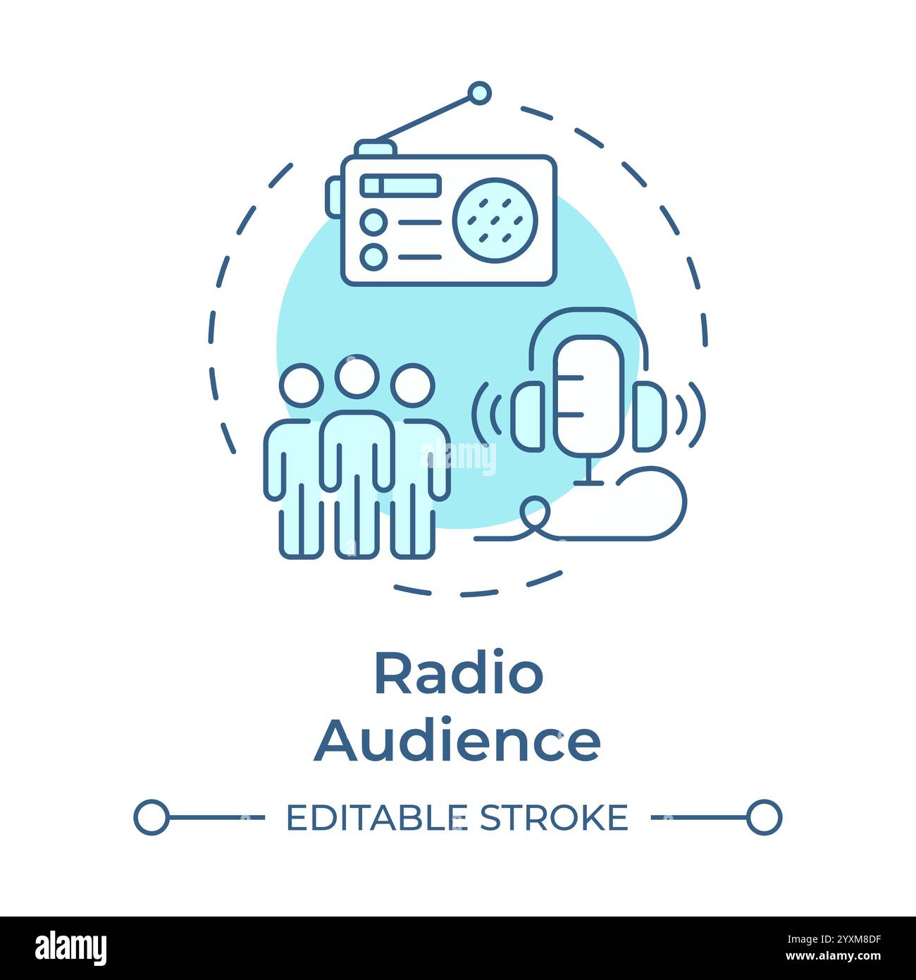 Radio audience soft blue concept icon Stock Vector