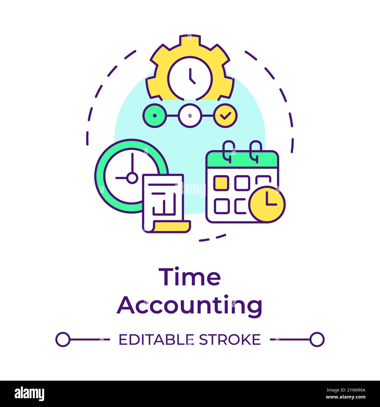 Time accounting multi color concept icon Stock Vector Image & Art - Alamy