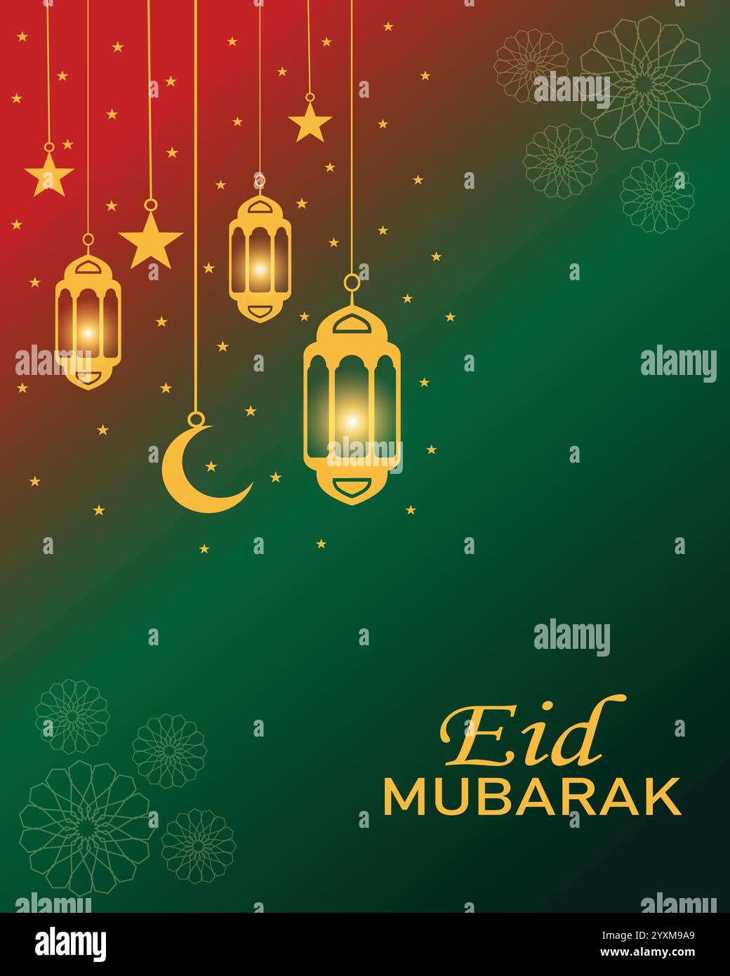 Eid Mubarak, Islamic greetings background vector design Stock Vector