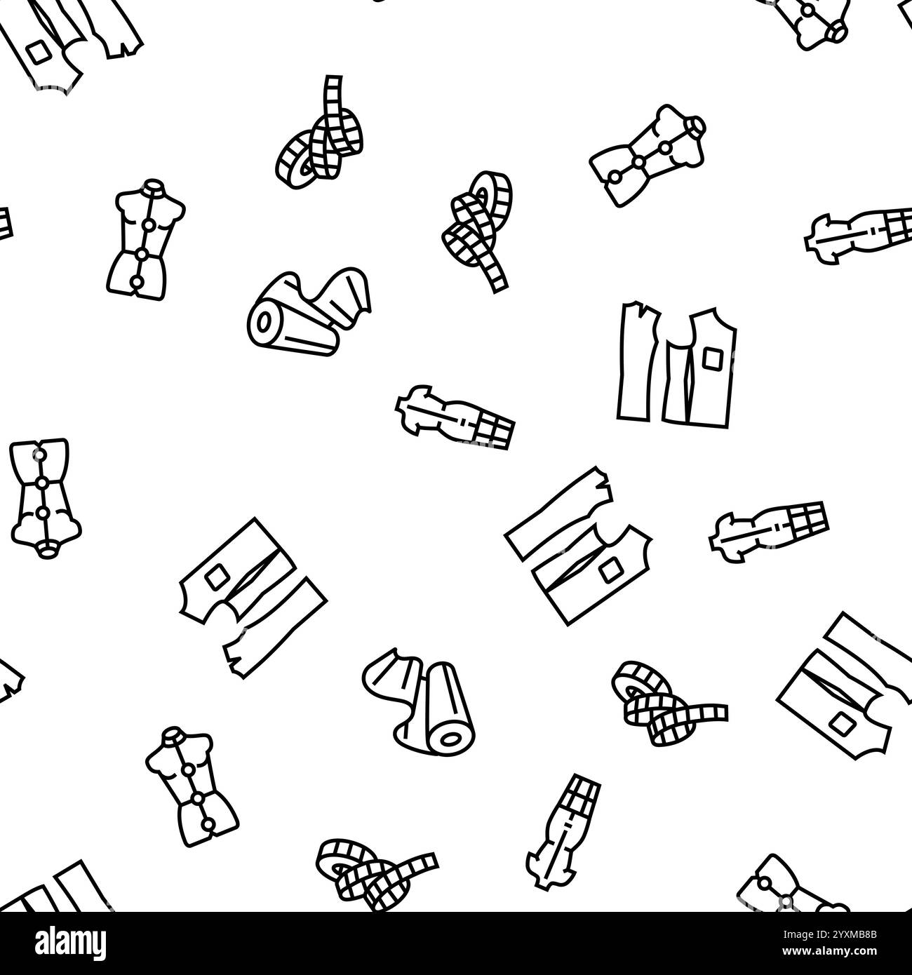 dressmaking fashion sewing style seamless pattern vector Stock Vector ...