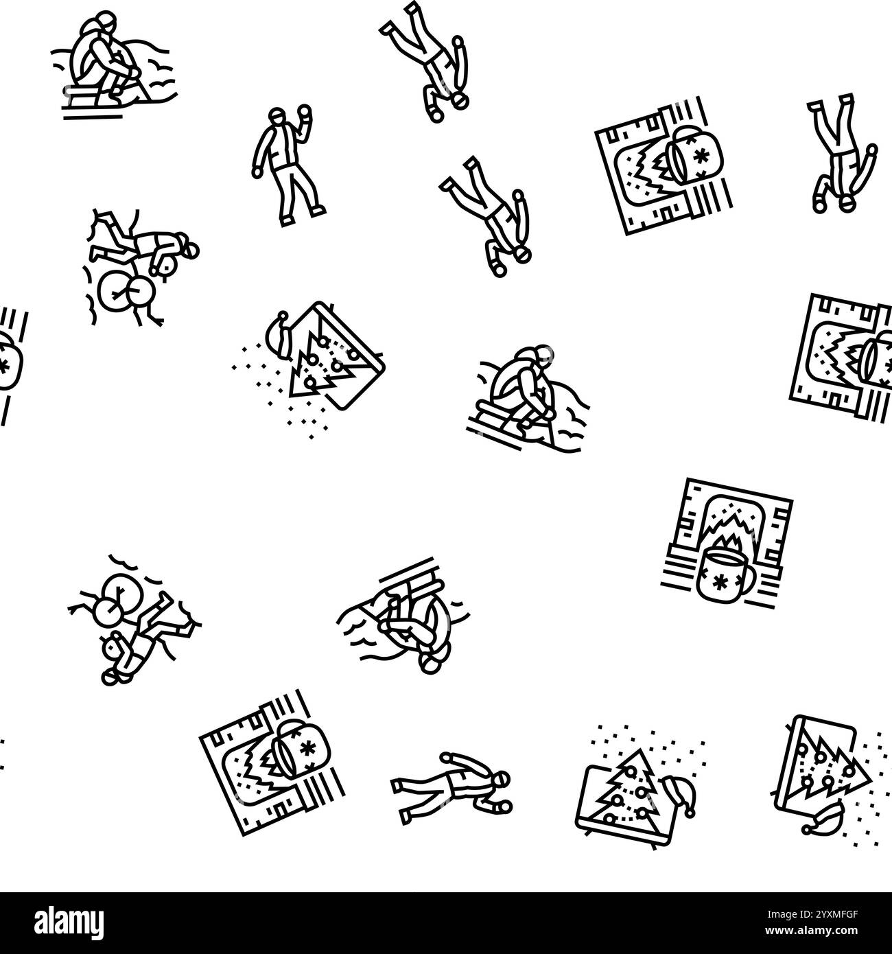 winter-spend-time-seamless-pattern-vector-stock-vector-image-art-alamy